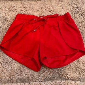red athletic shorts,great for running/working out,only worn once to big for me:(